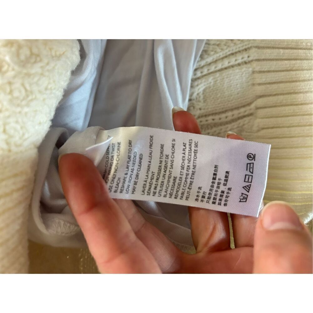 Anthropologie Maeve Cable-Knit Sweater Skirt Ivory size medium - Picture 5 of 9